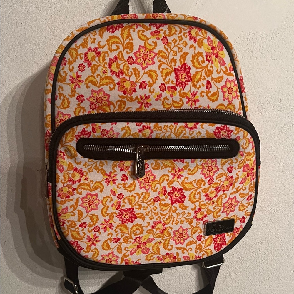 Floral Mini Backpack with Pink and Yellow Design